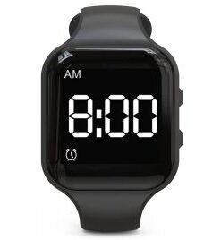 Vibrating Alarm Watch Waterproof Wake Up Watch Silent Medical Reminder Watch – with Timer and 15 Daily Alarms (Black)