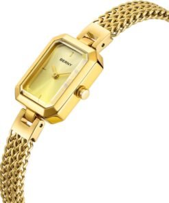 Women Dainty Quartz Bracelet Watch Ladies Rectangle Mini Wrist Watches Small Fashion Waterproof All Stainless Steel Detachable Watch Band