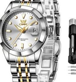 Watch Bracelet Dress Easy to Read Stainless Steel