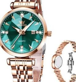 Watches Simple Rose Gold Stainless Steel Watch Waterproof Quartz Date