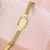Women Dainty Quartz Bracelet Watch Ladies Rectangle Mini Wrist Watches Small Fashion Waterproof All Stainless Steel Detachable Watch Band
