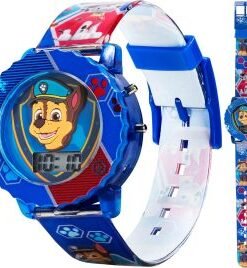 Accutime Paw Patrol Kids’ Digital Watch with Blue Case, Comfortable Blue Strap, Easy to Buckle – Official 3D Character on the Dial, Safe for Children – Model: PAW4015