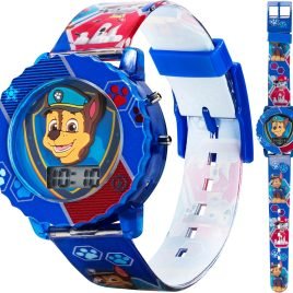 Accutime Paw Patrol Kids’ Digital Watch with Blue Case, Comfortable Blue Strap, Easy to Buckle – Official 3D Character on the Dial, Safe for Children – Model: PAW4015
